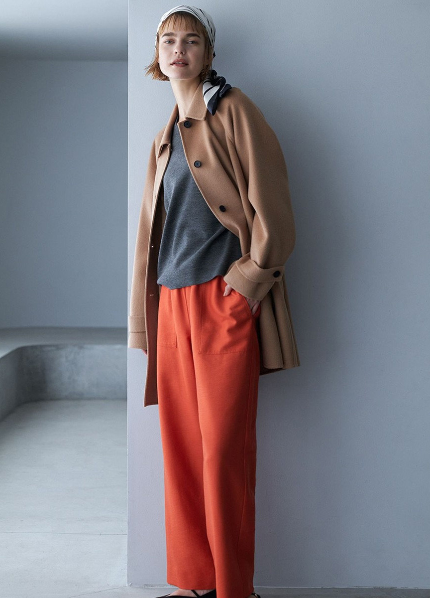 雙面羊絨拉格蘭袖大衣